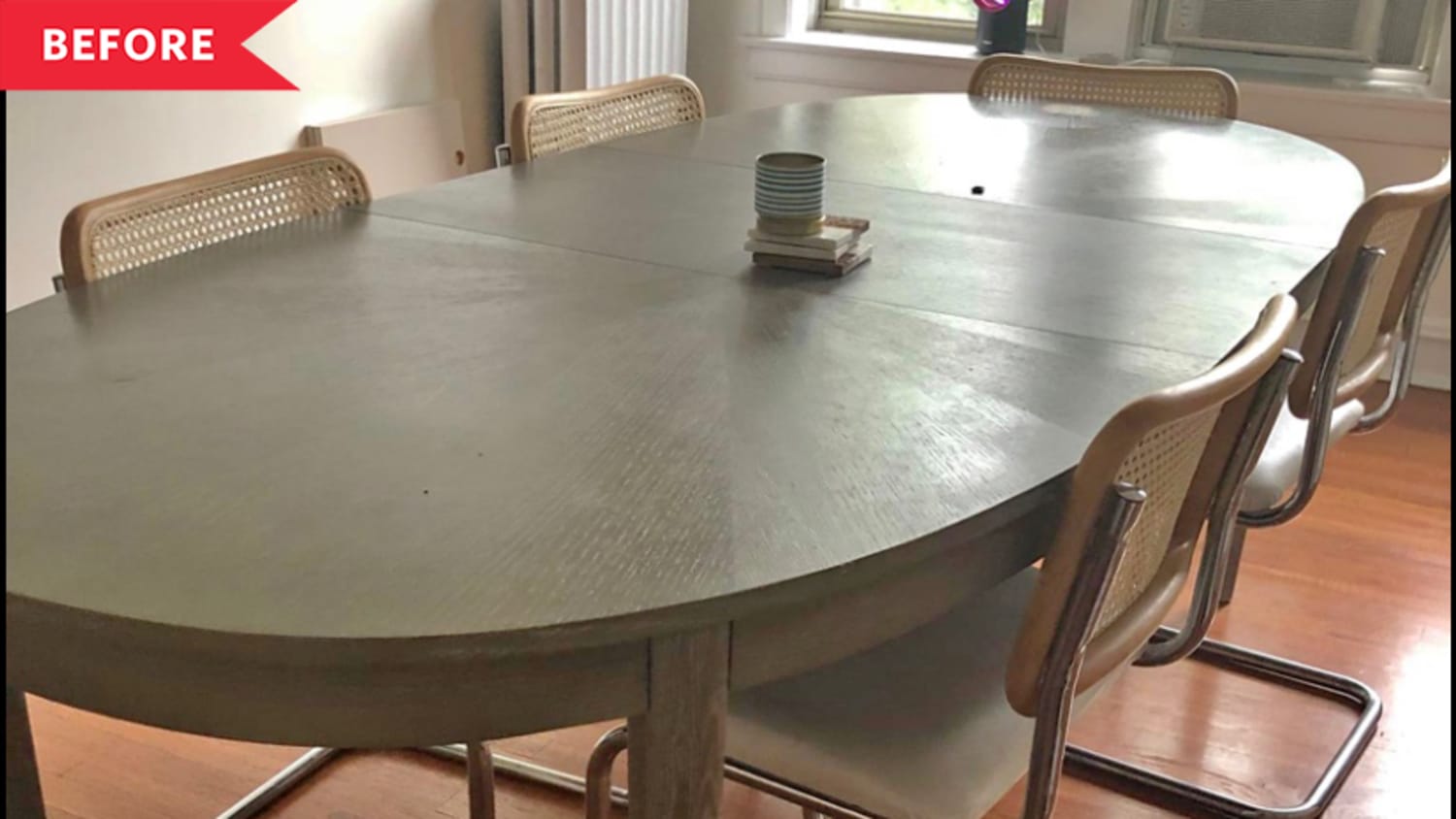 Painted Table Redo Mid Century Painted Table Before and After